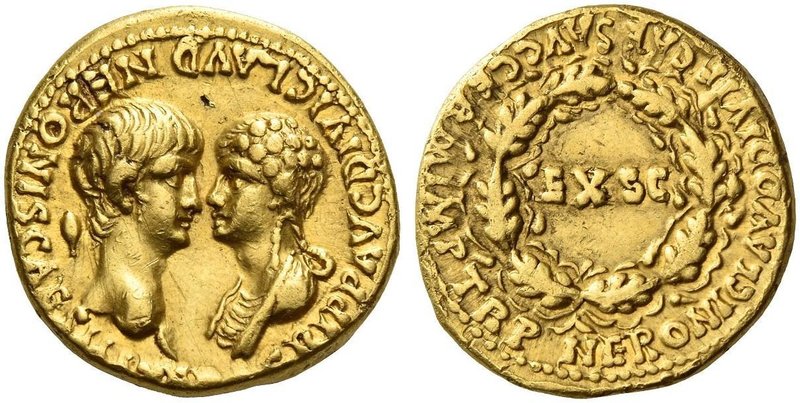Nero augustus, 54 – 68. Aureus October-December 54, AV 7.54 g. AGRIPP AVG DIVI C...