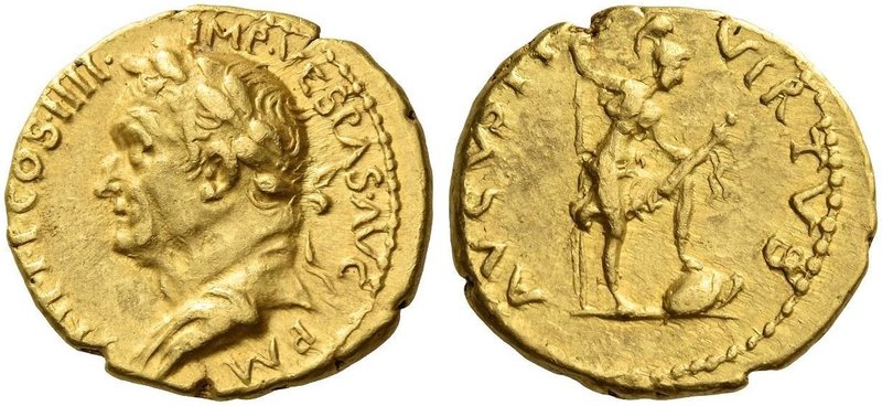 Vespasian, 69 – 79. Aureus, Antiochia 73, AV 7.42 g. IMP VESPAS AVG P M – TRI P ...