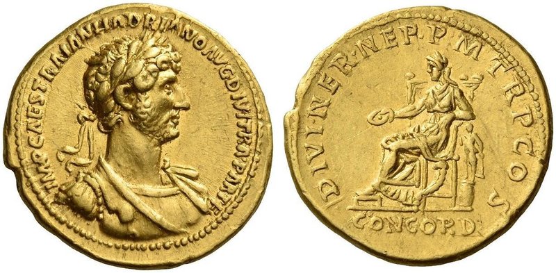 Hadrian augustus, 117 – 138. Aureus 117, AV 7.24 g. IMP CAES TRAIAN HADRIANO AVG...
