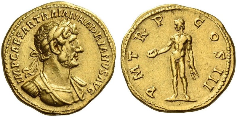 Hadrian augustus, 117 – 138. Aureus 119-122, AV 7.02 g. IMP CAESAR TRAIAN HADRIA...