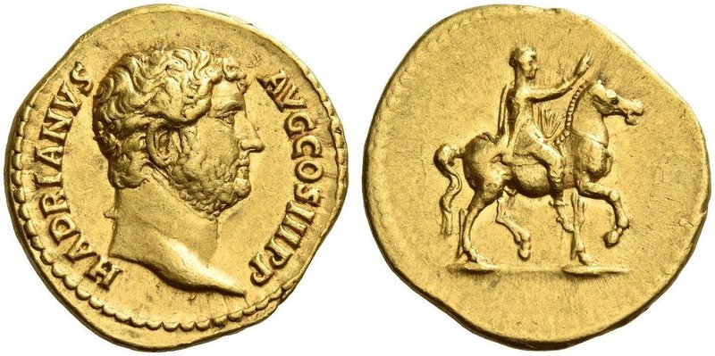 Hadrian augustus, 117 – 138. Aureus 134-138, AV 7.27 g. HADRIANVS – AVG COS III ...