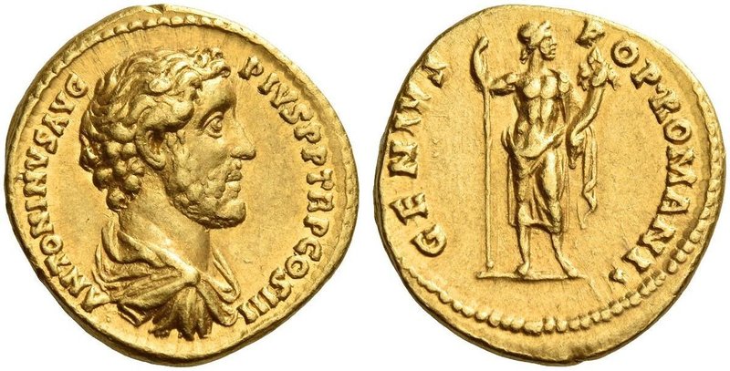 Antoninus Pius augustus, 138 – 161. Aureus 140-143, AV 7.12 g. ANTONINVS AVG – P...