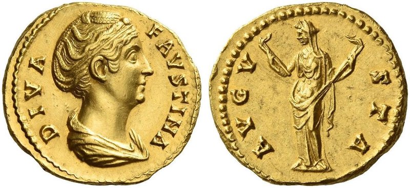Faustina I, wife of Antoninus Pius. Diva Faustina I. Aureus after 141, AV 7.30 g...