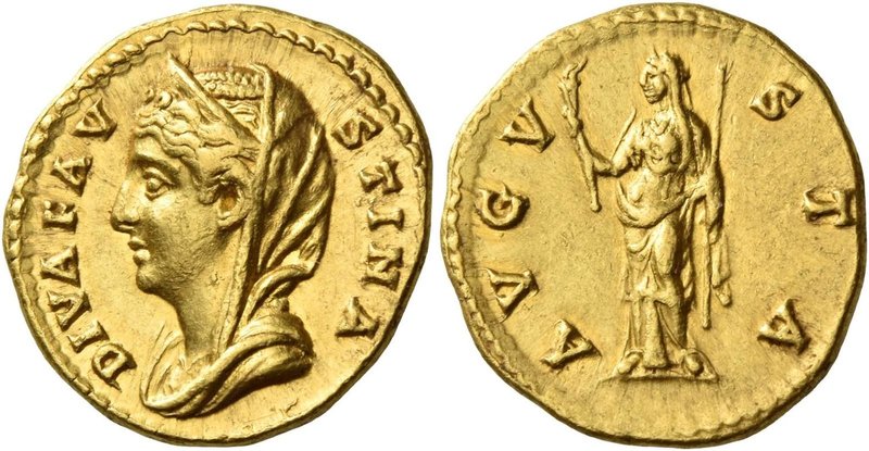 Faustina I, wife of Antoninus Pius. Diva Faustina I. Aureus after 141, AV 6.97 g...