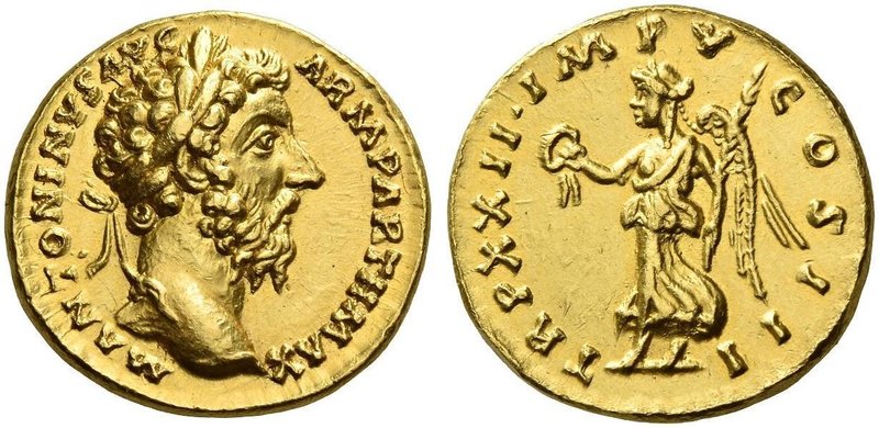 Marcus Aurelius augustus, 161 – 180. Aureus 168, AV 7.40 g. M ANTONINVS AVG ARM ...