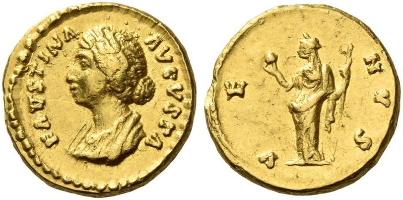 Faustina II, daughter of Antoninus Pius and wife of Marcus Aurelius. Quinarius 1...