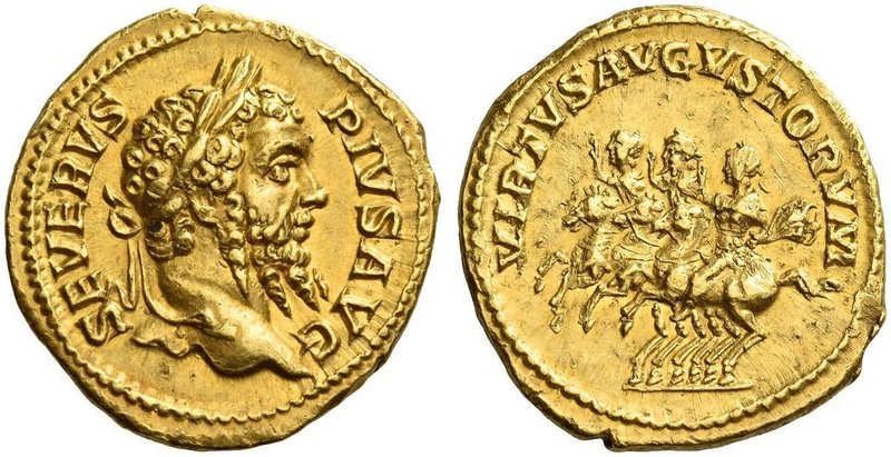 Septimius Severus, 193 – 211. Aureus 201-210, AV 7.30 g. SEVERVS – PIVS AVG Laur...