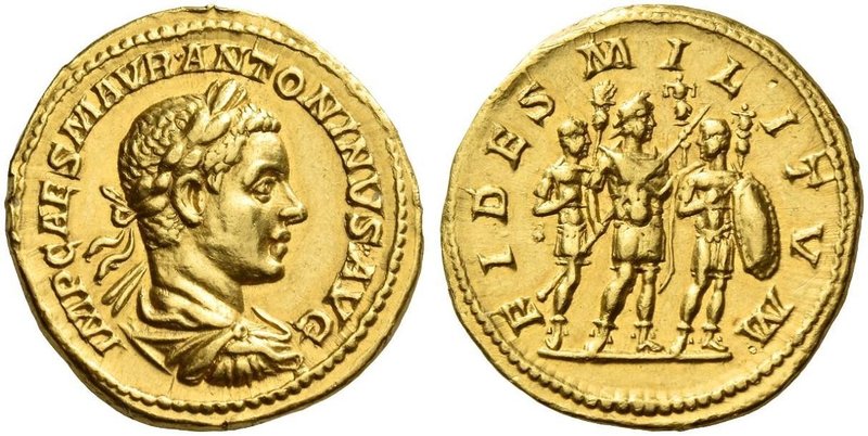Elagabalus 218 – 222. Aureus 218-219, AV 7.38 g. IMP CAES M AVR ANTONINVS AVG La...