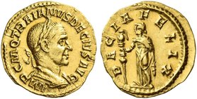 Trajan Decius, 249 – 251. Aureus 249-251, AV 3.52 g. IMP C M Q TRAIANVS DECIVS AVG Laureate and cuirassed bust r., with drapery on l. shoulder. Rev. D...