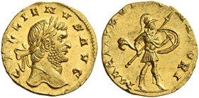 Gallienus joint reign with Valerian I, 253 – 260 and sole reign, 260 – 268. Aureus 253-268, AV 3.37 g. GALLIENVS AVG Laureate head r. Rev. MARTI PRO[P...