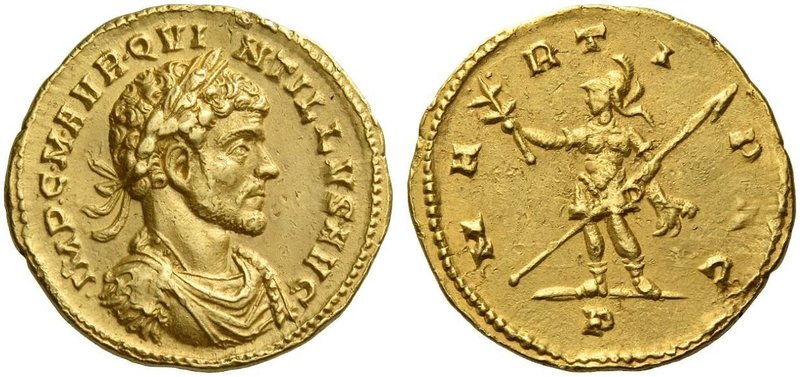 Quintillus, brother of Claudius II, July – September (?) 270. Aureus, Mediolanum...