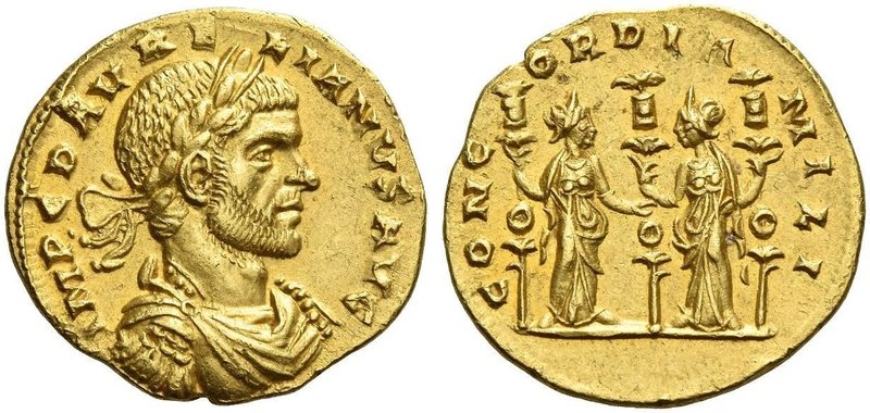 Aurelian, 270 – 275. Aureus, Siscia 271, AV 3.69 g. IMP C D AVRELIANVS AVG Laure...