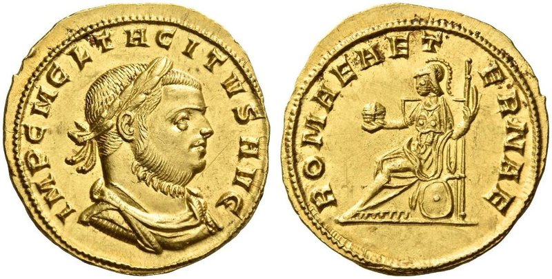 Tacitus, 275 – 276. Aureus, Siscia 275-276, AV 4.66 g. IMP C M CL TACITVS AVG La...