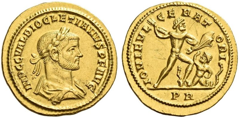 Diocletian, 284-305. Aureus 289-290, AV 5.86 g. IMP C C VAL DIOCLETIANVS P F AVG...