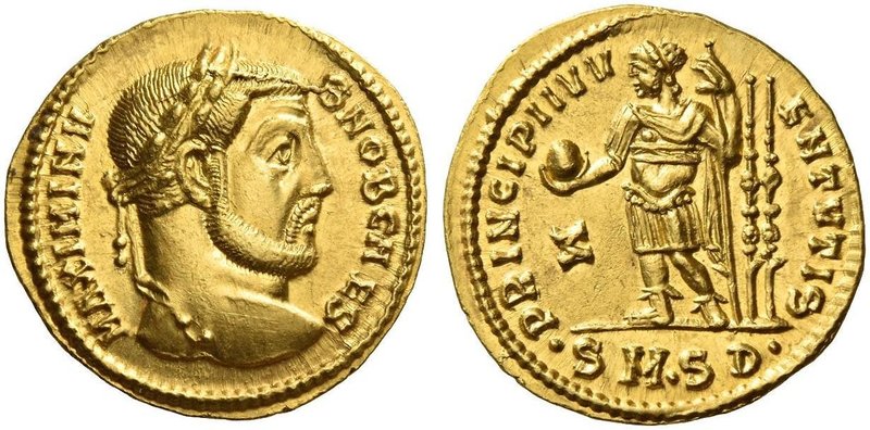 Maximinus II Daia caesar, 305 – 309. Aureus, Serdica 305–306, AV 5.39 g. MAXIMIN...