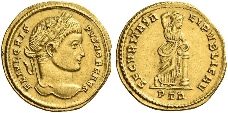 Crispus Caesar, 316 – 326. Solidus, Treveri 319-320, AV 4.45 g. FL IVL CRIS – PV...
