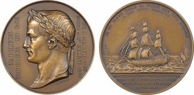 Louis-Philippe Ier, le retour des cendres de Napoléon Ier à bord de la Belle-Poule, par Rogat, 1840 Paris (refrappe)
SUP+. Bronze, 51,0 mm, 65,70 g, ...