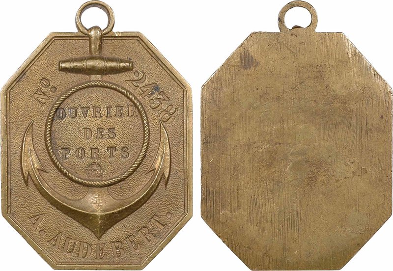 XIXème siècle, plaque d'ouvrier des ports, n° 2438 (attribution A. Audebert)
SU...