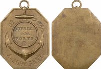 XIXème siècle, plaque d'ouvrier des ports, n° 2438 (attribution A. Audebert)
SUP, R. Bronze, 77,0 mm, 43,25 g, 12 h

Hauteur donnée avec la bélière...