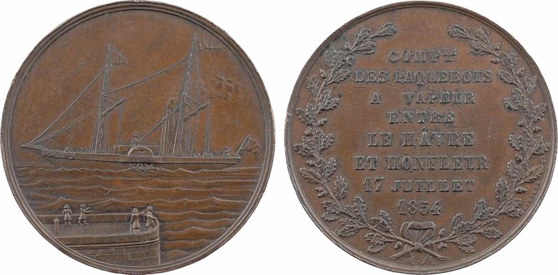 Second Empire, Compagnie des paquebots à vapeur entre Le Havre et Honfleur, 1854...