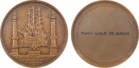 Bordeaux, Syndicat des armateurs et consignataires de navires, par Callede, s.d. Paris
SUP+. Bronze, 50,0 mm, 49,30 g, 12 h, Punch: Corne d'abondance...