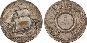 Fécamp, prix offert par le député Breton, 1901 Paris
TB+. Bronze argenté, 50,0 mm, 62,70 g, 12 h, Punch: Corne d'abondance