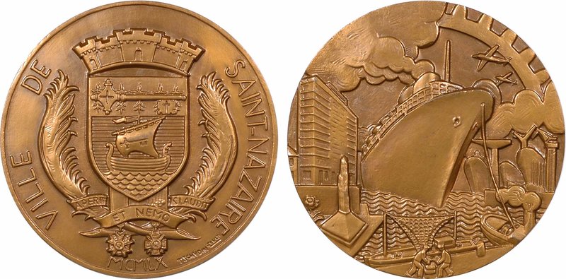 Saint-Nazaire, par Tschudin, s.d. Paris
SPL. Bronze, 68,0 mm, 155,50 g, 12 h, P...