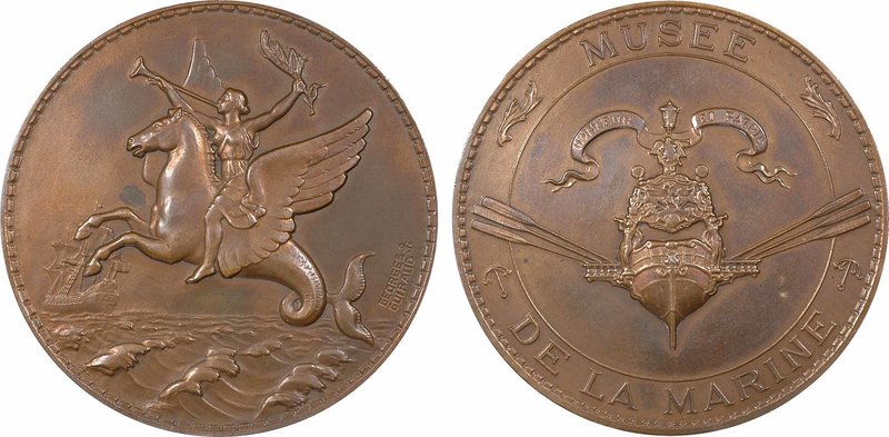 Musée de la Marine, par Guiraud, s.d. Paris
SUP+. Bronze, 67,5 mm, 145,00 g, 12...