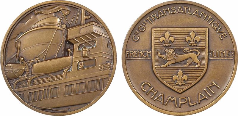 Compagnie Générale Transatlantique (C.G.T.), le paquebot Champlain, petit module...