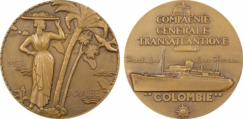 Compagnie Générale Transatlantique (C.G.T.), le paquebot Colombie, par Renard, s...