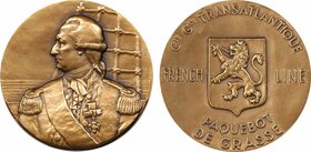 Compagnie Générale Transatlantique (C.G.T.), le paquebot De Grasse, par Delannoy, s.d. Paris
SUP+. Bronze, 49,0 mm, 52,00 g, 12 h, Punch: Triangle
G...