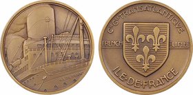 Compagnie Générale Transatlantique (C.G.T.), le paquebot Île de France, par Vernon, s.d. Paris
SPL. Bronze, 50,0 mm, 52,30 g, 12 h, Punch: Triangle
...