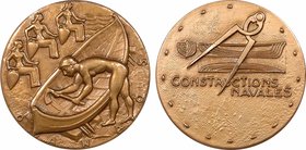Constructions Navales, hommage à Danaos, par Guiraud, 1974 Paris
SPL. Bronze, 59,0 mm, 107,60 g, 12 h, Punch: Corne d'abondance

Intéressant hommag...