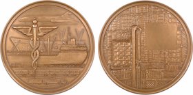 Vème République, le Commerce, par Lécuyer, 1970 Paris
SUP+. Bronze, 77,0 mm, 186,40 g, 12 h, Punch: Corne d'abondance

Infimes hairlines pour ce su...