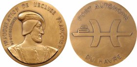Vème République, inauguration de l'écluse François Ier (port autonome du Havre), 1972
SUP+. Bronze, 70,0 mm, 174,70 g, 12 h, Punch: Triangle

Exemp...