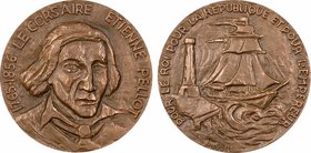 Vème République, hommage à Étienne Pellot (piraterie), par Baudet, 1975 Paris
SPL. Bronze, 63,0 mm, 139,70 g, 12 h, Punch: Corne d'abondance

Étien...