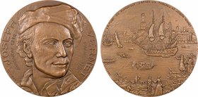 Vème République, hommage à Joseph Vernet (le Port de Marseille), par Gibert, 1981 Paris
SUP. Bronze, 68,0 mm, 170,30 g, 12 h, Punch: Corne d'abondanc...