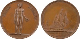 Égypte, débarquement de Napoléon Ier à Fréjus, 17 vendémiaire An VIII (9 octobre 1799), par Galle, An VIII Paris
SUP+. Bronze, 33,0 mm, 16,10 g, 12 h...