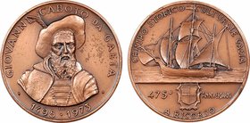 Italie, 475ème anniversaire du décès de Jean Cabot (Giovanni Caboto), 1498-1973
SUP. Bronze, 49,0 mm, 46,70 g, 12 h

Taches superficielles dans les...