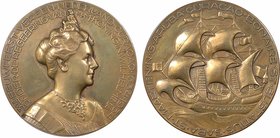 Pays-Bas, Wilhelmina, 300ème anniversaire des échanges avec Curaçao, par van Goor, 1634-1934
SUP. Bronze, 60,0 mm, 76,30 g, 12 h

Léger nettoyage p...