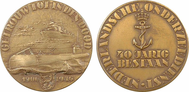 Pays-Bas, 40ème anniversaire de la navigation sous-marine, 1906-1946
SUP. Bronz...