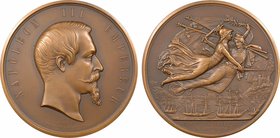 Russie/France, Second Empire, la prise de Bomarsund le 16 août, par Caqué, 1854 Paris (refrappe)
SPL. Bronze, 73,0 mm, 193,00 g, 12 h, Punch: Corne d...