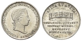 Ferdinando I, Imperatore d'Austria e re del Lombardo-Veneto, 1835-1848.
Medaglia o Gettone 1838 del Giuramento delle Province Lombarde.
Ag gr. 3,28 ...