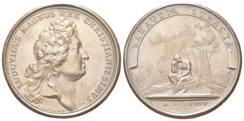 Luigi XIV di Borbone (Re di Francia), 1638-1715.
Medaglia 1690 opus J. Mauger....