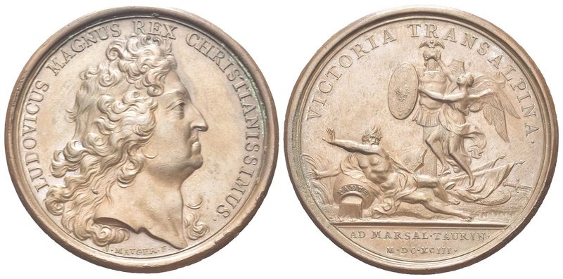Luigi XIV di Borbone (Re di Francia), 1638-1715.
Medaglia 1693 opus J. Mauger....