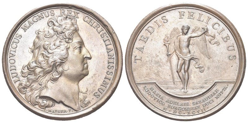 Luigi XIV di Borbone (Re di Francia), 1638-1715.
Medaglia 1697 opus J. Mauger....