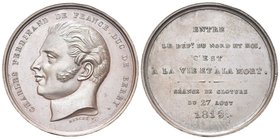 Carlo Ferdinando, Duca di Berry, 1778-1820.
Medaglia 1815 opus Merchè.
Æ gr. 37,61 mm 41,2
Dr. CHARLES FERDINAND DE FRANCE DUC DE BERRY. Testa nuda...