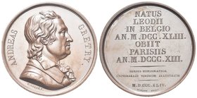Durante Luigi Filippo I, 1830-1848.
Medaglia 1844 opus C. Caquè.
Æ gr. 42,75 mm 43
Dr. ANDREAS - GRETRY. Busto a d.; sotto, C. CAQUE F.
Rv. NATUS ...