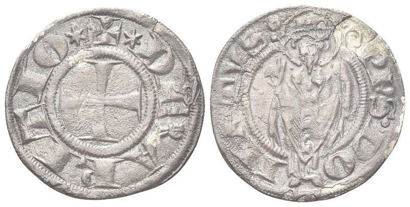 Guglielmo degli Ubertini Vescovo, 1267-1289.
Grosso Agontano da 2 Soldi.
Ag gr...