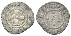 Repubblica, monetazione a nome di Enrico VI Imperatore, 1191-1336.
Bolognino piccolo.
Mi gr. 0,47
Dr. ENRICIIS. Le lettere I P R T in croce attorno...